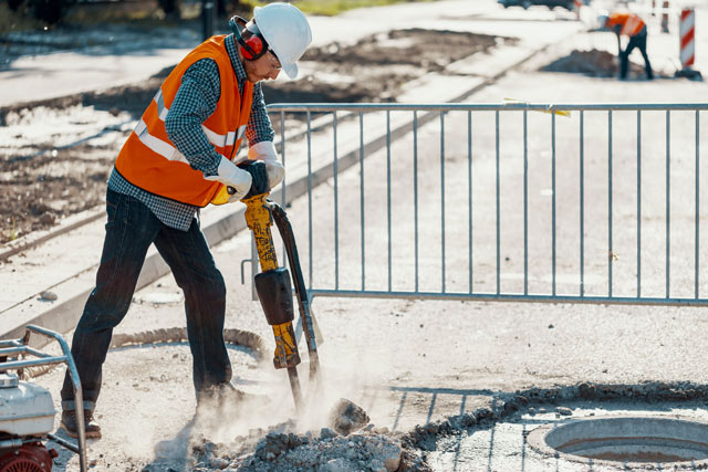 angepasster gehörschutz für Straßenbau